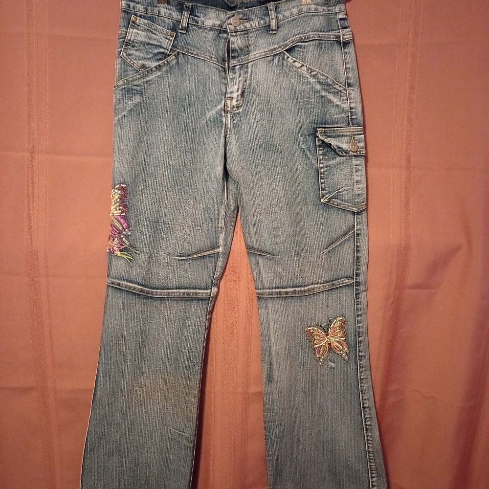 Embroidered Blue Jeans for Women